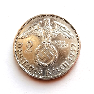 Ritka antik Német Birodalmi ezüst 2 márka 1937 - otthon & életmód - dekoráció - fali és függő dekoráció - éremtartó - Meska.hu
