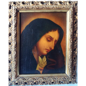 A Bűnbánó Madonna, Mater Dolorosa, antik olajfestmény - művészet - festmény - olajfestmény - Meska.hu