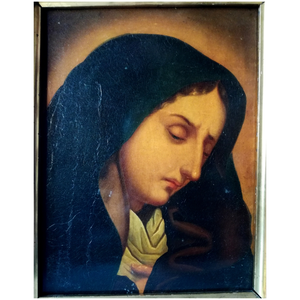 A Bűnbánó Madonna, Mater Dolorosa, antik olajfestmény - művészet - festmény - olajfestmény - Meska.hu