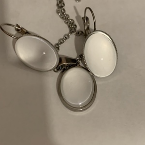 fülbevaló nyaklánc szett - ékszer - fülbevaló - lógó fülbevaló - Meska.hu