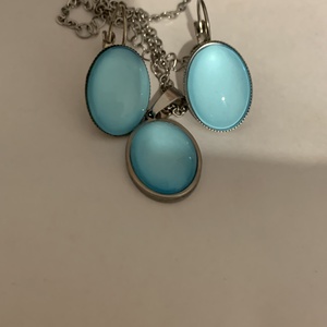 fülbevaló nyaklánc szett - ékszer - fülbevaló - lógó fülbevaló - Meska.hu