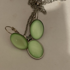 fülbevaló nyaklánc szett - ékszer - fülbevaló - lógó fülbevaló - Meska.hu