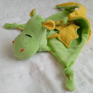 Szundikendő_Sárkány_Citromsárga pöttyös - otthon & életmód - babaszoba, gyerekszoba - babaszoba, gyerekszoba - Meska.hu