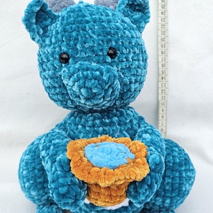 Kék sárkány - játék & sport - plüssállat & játékfigura - plüss sárkány - Meska.hu