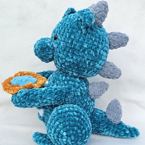 Kék sárkány, Játék & Sport, Plüssállat & Játékfigura, Plüss sárkány, Horgolás, MESKA