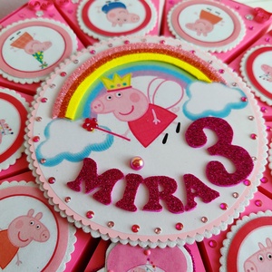 Papír torta Pepa malacdíszítéssel   - otthon & életmód - papír, írószer - ajándékozás kellékei - papírtorta - Meska.hu