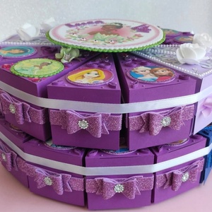 Papírtorta szeletek Hercegnős díszítéssel  - otthon & életmód - papír, írószer - ajándékozás kellékei - papírtorta - Meska.hu