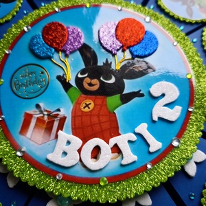 Papír torta szeletek Bing nyuszi díszítéssel   - otthon & életmód - papír, írószer - ajándékozás kellékei - papírtorta - Meska.hu