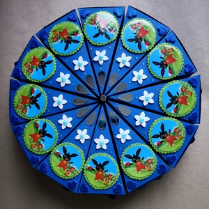 Papír torta szeletek Bing nyuszi díszítéssel   - otthon & életmód - papír, írószer - ajándékozás kellékei - papírtorta - Meska.hu