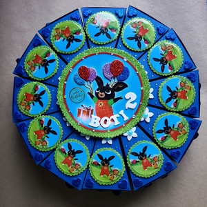 Papír torta szeletek Bing nyuszi díszítéssel   - otthon & életmód - papír, írószer - ajándékozás kellékei - papírtorta - Meska.hu