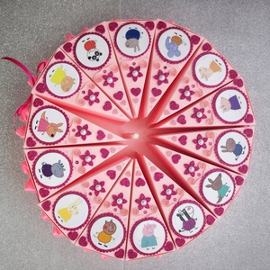 Papírtorta Pepa malac ajándék átadó torta doboz szeletek - otthon & életmód - papír, írószer - ajándékozás kellékei - papírtorta - Meska.hu