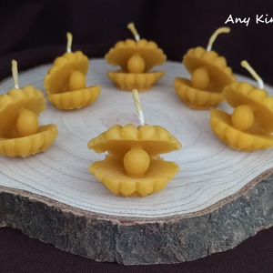 Mini kagyló méhviasz gyertya  - otthon & életmód - gyertya, illat, aroma - gyertya - Meska.hu