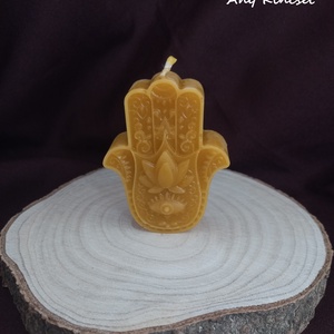 Hamsa kéz/Pálma méhviasz gyertya  - Meska.hu