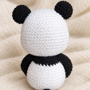 Horgolt panda - játék & sport - plüssállat & játékfigura - maci - Meska.hu