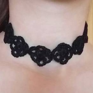 Fekete démon.Horgolt.nyakpánt, choker -  - Meska.hu