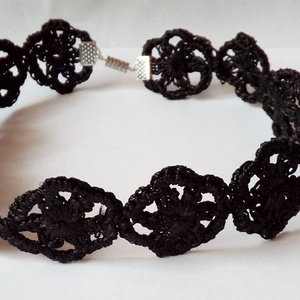 Fekete démon.Horgolt.nyakpánt, choker -  - Meska.hu
