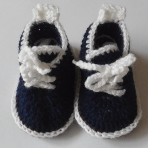 Horgolt fiú baba cipő keresztelőre - ruha & divat - babaruha & gyerekruha - babacipő - Meska.hu