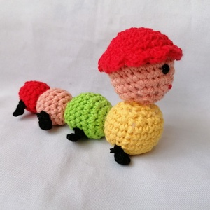 Horgolt kukac,rangja Fő kukac - játék & sport - plüssállat & játékfigura - más figura - Meska.hu