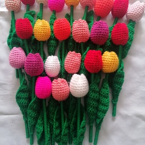 Horgolt tulipán - otthon & életmód - dekoráció - virágdísz és tartó - csokor & virágdísz - Meska.hu