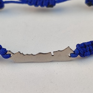 Nanocord karkötő Balaton sziluett csúszócsomóval - ékszer - karkötő - fonott karkötő - Meska.hu