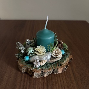 Karácsonyi gyertyás asztali dísz - karácsony - karácsonyi lakásdekoráció - ünnepi asztaldekoráció - Meska.hu