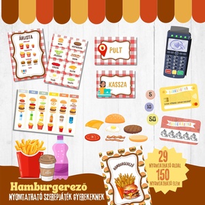 Mustármester hamburgerező -nyomtatható szerepjáték gyerekeknek- - Meska.hu