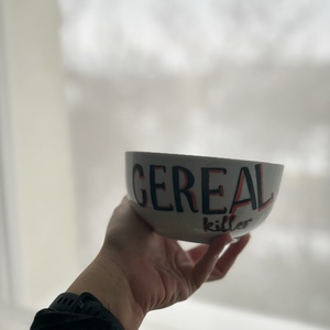 Cereal killer feliratos müzlistál - otthon & életmód - konyhafelszerelés, tálalás - tálalás - tányér & étkészlet - Meska.hu
