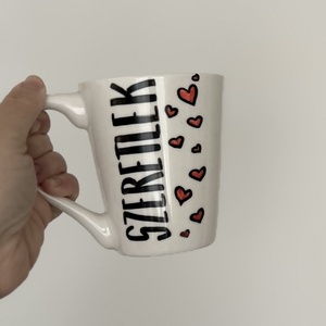 Szeretlek feliratos szivecskés bögre - otthon & életmód - konyhafelszerelés, tálalás - tálalás - bögre & csésze - Meska.hu