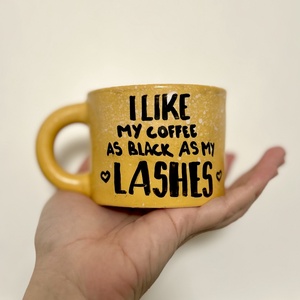 I like my Coffee - Kávés feliratos bögre, Otthon & Életmód, Konyhafelszerelés, tálalás, Tálalás, Bögre & Csésze, Festett tárgyak, Feliratos kerámia kávéscsésze, Csajos felirattal :), MESKA