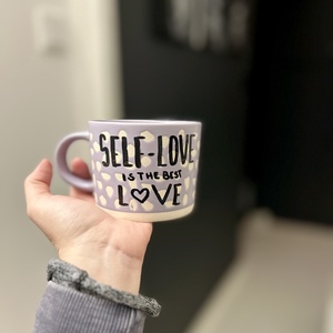 SELF-LOVE is the best love feliratos bögre - otthon & életmód - konyhafelszerelés, tálalás - tálalás - bögre & csésze - Meska.hu
