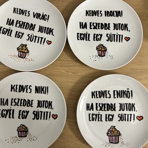 Egyedi süteményes tányér - Meska.hu