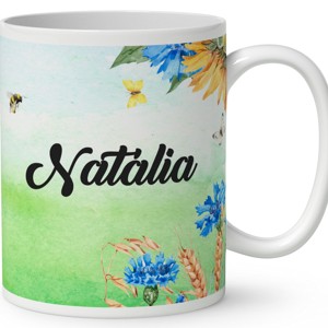 Névvel kérhető - Cuki sapkás napraforgós manó mintás bögre - otthon & életmód - konyhafelszerelés, tálalás - tálalás - bögre & csésze - Meska.hu