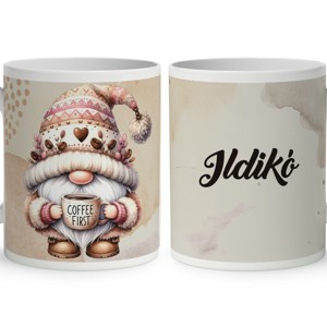 Névvel kérhető kávés manó - Előbb a kávét mintás bögre, Otthon & Életmód, Konyhafelszerelés, tálalás, Tálalás, Bögre & Csésze, , MESKA