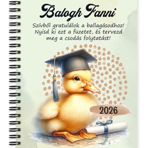 Személyre szabható - 2026 Ballagás - Kacsa mintás füzet - Meska.hu