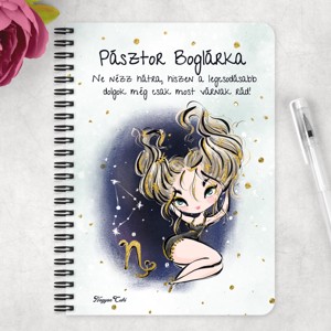 Személyre szabható - Szőke hajú Csini Bak lány mintás A5-ös füzet - otthon & életmód - papír, írószer - jegyzetfüzet & napló - Meska.hu