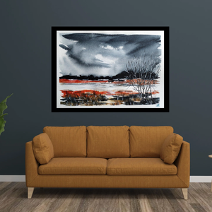 Ahol a föld és az ég haragot cserél ni nem tudhat, Művészet, Festmény, Akvarell, Festészet, MESKA