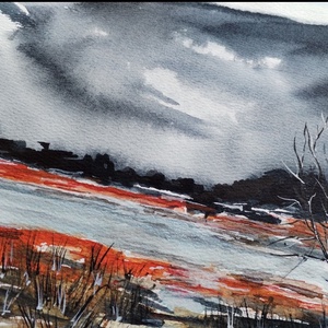 Ahol a föld és az ég haragot cserél ni nem tudhat - művészet - festmény - akvarell - Meska.hu