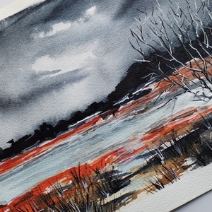 Ahol a föld és az ég haragot cserél ni nem tudhat - művészet - festmény - akvarell - Meska.hu