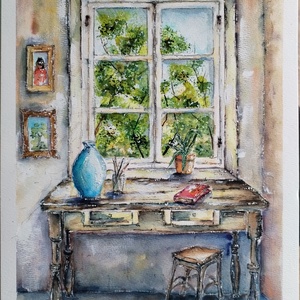 Az otthon csendje. - művészet - festmény - akvarell - Meska.hu