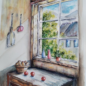 Emlékek a fény útja - művészet - festmény - akvarell - Meska.hu