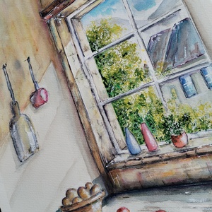 Emlékek a fény útja - művészet - festmény - akvarell - Meska.hu