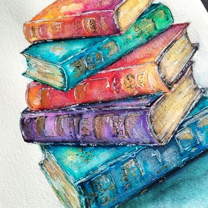 Egy varázslótanonc könyvei - művészet - festmény - akvarell - Meska.hu