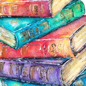 Egy varázslótanonc könyvei - művészet - festmény - akvarell - Meska.hu