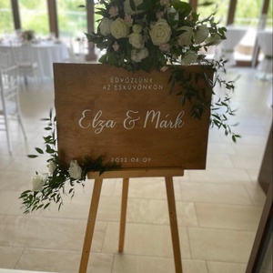 Üdvözlünk az esküvőnkön fatábla - esküvő - dekoráció - tábla & jelzés - Meska.hu