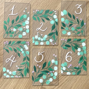 Virágos asztalszám - esküvő - dekoráció - tábla & jelzés - Meska.hu