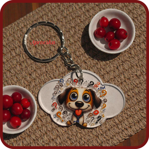 Állatos felhő kulcstartó, Táska & Tok, Kulcstartó & Táskadísz, Kulcstartó, Decoupage, transzfer és szalvétatechnika, MESKA