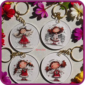 Kulcstartó angyalkás - táska & tok - kulcstartó & táskadísz - kulcstartó - Meska.hu