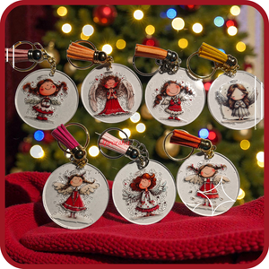 Kulcstartó angyalkás bojttal - táska & tok - kulcstartó & táskadísz - kulcstartó - Meska.hu