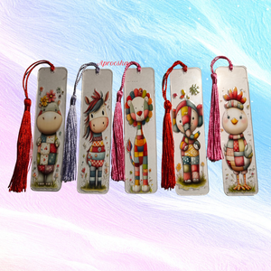 Könyvjelző színes állatok, Könyv & Zene, Könyvjelző, Decoupage, transzfer és szalvétatechnika, MESKA