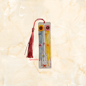 Könyvjelző napraforgó és felhő, Könyv & Zene, Könyvjelző, Decoupage, transzfer és szalvétatechnika, MESKA